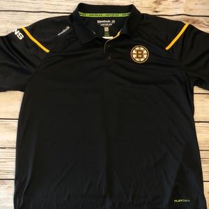 Reebok Center Ice Boston Bruins Polo Play Dry